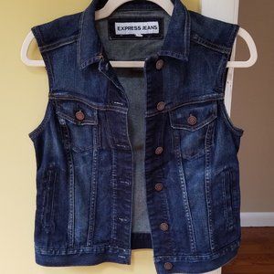 Dark Wash Express Denim Vest XS